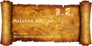 Maletta Róza névjegykártya